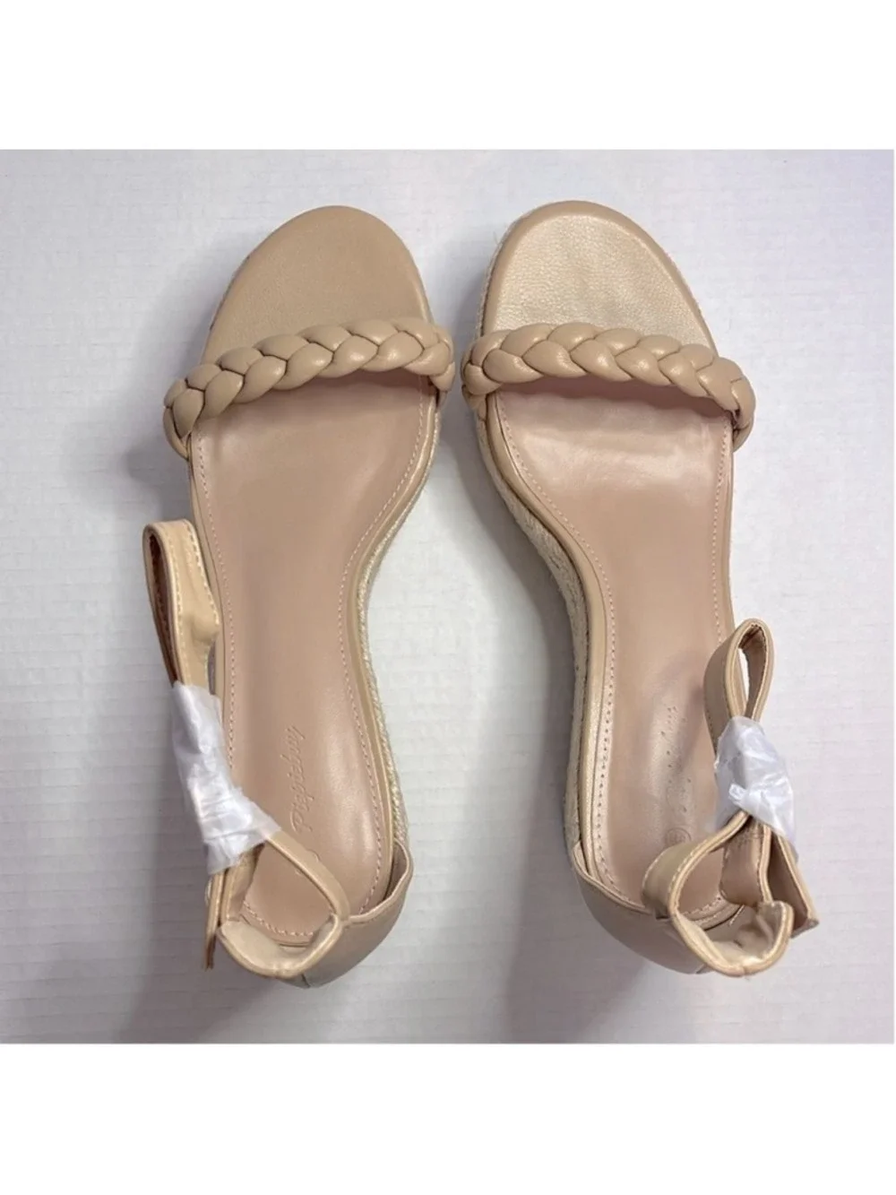 NEW Piepiebuy Wedge Platform Espadrille Sandals Women's Size 9.5 Tan Coastal